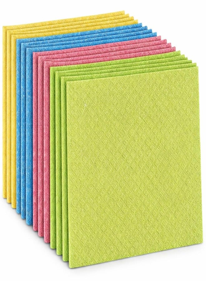Roktry Swedish Dish Cloths Cellulose Swedish Sponge Dishcloths, Absorbent Swedish Dishtowels for Kitchen, Non-Scratch, Reusable Kitchen Cloth, Multi-Surface Swedish Dish Towels Kitchen Sponge (12)